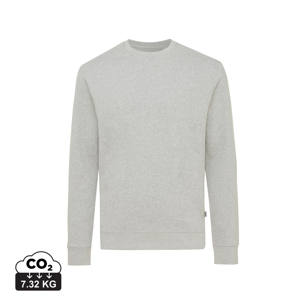 Pull chiné unisexe publicitaire coton recyclé 340g Iqoniq Denali heather grey